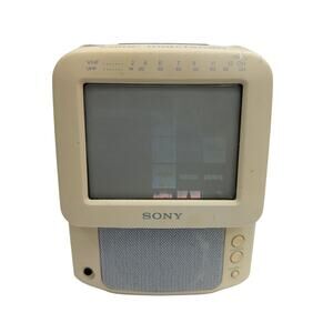 Sony Color Watchman FDT-5BX5 5-Inch Portable CRT TV AM/FM Radio Beige
